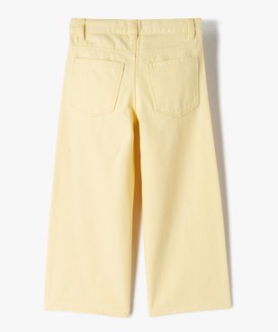 Pantalon large à taille ajustable en coton fille vue3 - GEMO 4G FILLE - GEMO