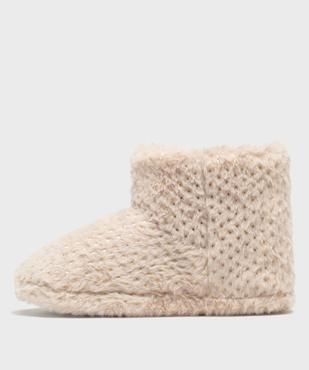 Chaussons montants en fourrure imitation et paillettes femme vue3 - GEMO 4G FEMME - GEMO