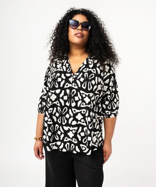 Blouse imprimée à manches 3/4 femme grande taille vue6 - GEMO 4G GT - GEMO