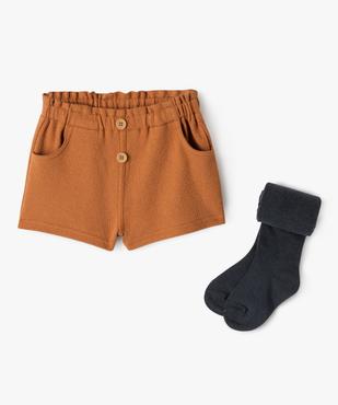 Ensemble bébé fille 2 pièces : short et collants chauds vue1 - GEMO(BEBE DEBT) - GEMO