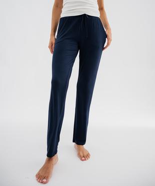 Bas de pyjama en viscose extensible coupe droite femme vue1 - GEMO 4G FEMME - GEMO