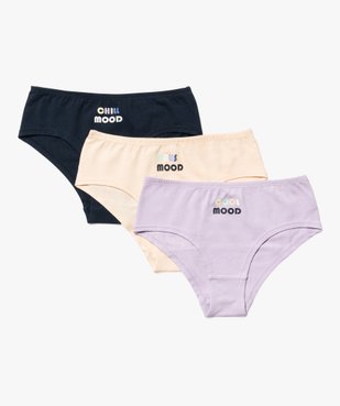 Shorties en coton avec inscriptions multicolores fille (lot de 3) vue1 - GEMO 4G FILLE - GEMO