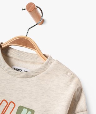 Sweat à message en molleton doux bébé garçon vue2 - GEMO 4G BEBE - GEMO
