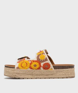 Mules à semelle plateforme et larges brides crochet femme vue4 - 5 MILES - GEMO