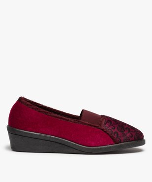 Chaussons femme confort en velours dessus élastiqué vue1 - GEMO(HOMWR FEM) - GEMO