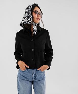 Veste courte en suédine à col chemise femme vue1 - GEMO(FEMME PAP) - GEMO
