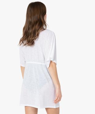 Kimono de plage femme avec liseré en dentelle vue3 - GEMO (PLAGE) - GEMO