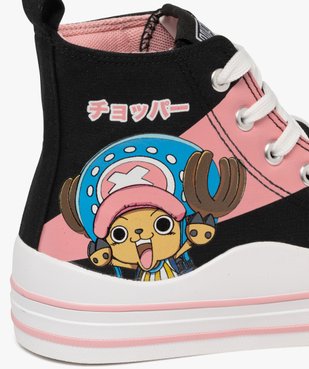 Baskets femme en toile montantes à semelle épaisse avec liseré coloré - One Piece vue7 - ONE PIECE - GEMO