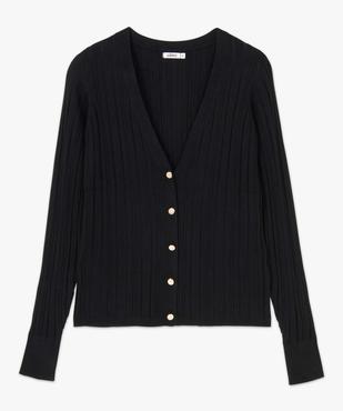 Gilet femme en maille côtelée avec boutons métalliques vue4 - GEMO(FEMME PAP) - GEMO