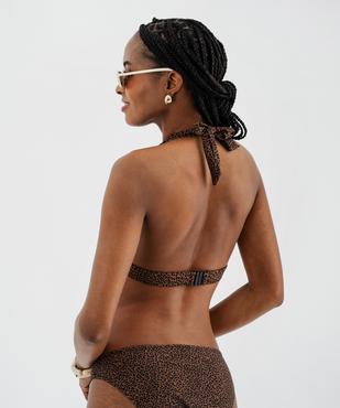 Haut de maillot de bain triangle à motif léopard avec mousses amovibles femme vue2 - GEMO (PLAGE) - GEMO