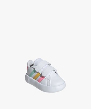 Baskets bébé fille unies à double scratch avec semelle souple – Adidas vue2 - ADIDAS - GEMO