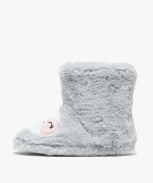 Chaussons fille boots brodés bébé phoque vue3 - GEMO 4G FILLE - GEMO