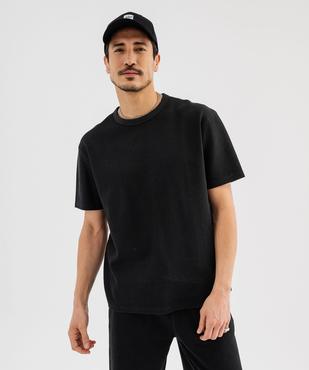 Tee-shirt manches courtes en maille gaufrée homme vue1 - GEMO 4G HOMME - GEMO