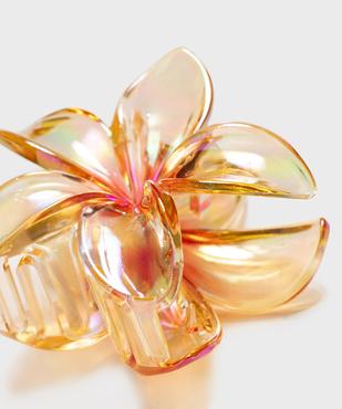 Pince crabe pour les cheveux translucide en forme de fleur femme vue2 - GEMO (ACCESS) - GEMO
