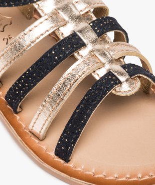 Sandales filles avec brides en cuir multicolores vue6 - GEMO (ENFANT) - GEMO
