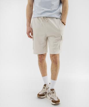 Bermuda en maille French Terry coupe cargo homme vue1 - GEMO 4G HOMME - GEMO