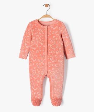Pyjama bébé fille velours à motifs renards et petites fleurs vue2 - GEMO(BB COUCHE) - GEMO