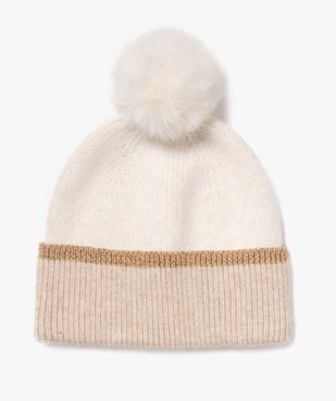 Bonnet à pompon avec liseré pailleté femme vue1 - GEMO (ACCESS) - GEMO