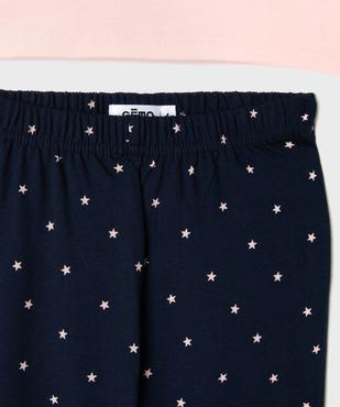 Pyjama bicolore avec motif lune et étoiles fille vue3 - GEMO 4G FILLE - GEMO