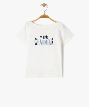 Tee-shirt à manches courtes avec col bateau bébé garçon vue1 - GEMO 4G BEBE - GEMO