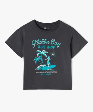 Tee-shirt crop top à manches courtes imprimé fille vue5 - GEMO 4G FILLE - GEMO