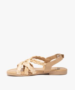 Sandales fille à talon plat et brides en fibres tressées vue3 - GEMO (ENFANT) - GEMO