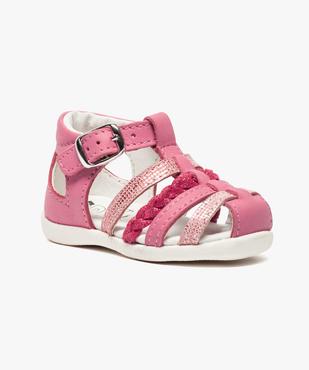 Sandales en cuir multibrides vue2 - GEMO(BEBE DEBT) - GEMO