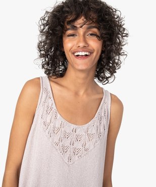 Débardeur femme pailleté en maille 3D innovante vue2 - GEMO 4G FEMME - GEMO