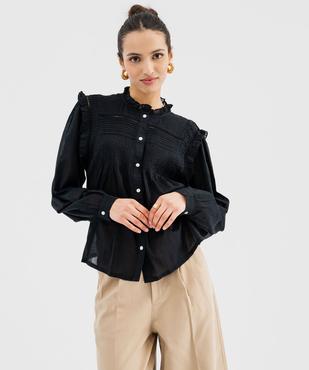 Blouse brodée à volants esprit bohème femme vue1 - GEMO(FEMME PAP) - GEMO