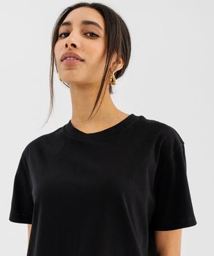 Tee-shirt manches courtes col rond uni en coton femme vue2 - GEMO 4G FEMME - GEMO
