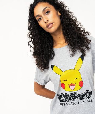 Chemise de nuit avec motif Pikachu femme - Pokemon vue2 - POKEMON - GEMO