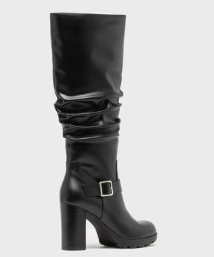 Bottes plissées à talon haut et semelle crantée femme vue4 - VALENTINA BALDA - GEMO