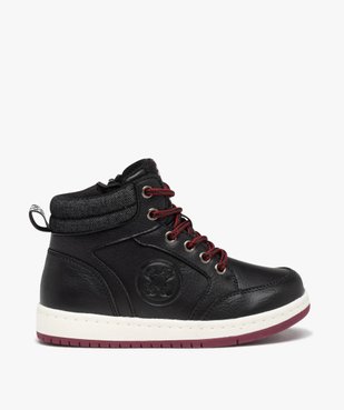 Baskets garçon mid-cut unies à col en toile vue1 - GEMO 4G GARCON - GEMO