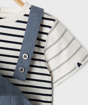 Ensemble 2 pièces tee-shirt et salopette courte bébé garçon - LuluCastagnette vue4 - LULUCASTAGNETTE - GEMO