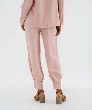 Pantalon en Tencel® coupe ample resserrée aux chevilles femme vue3 - GEMO 4G FEMME - GEMO