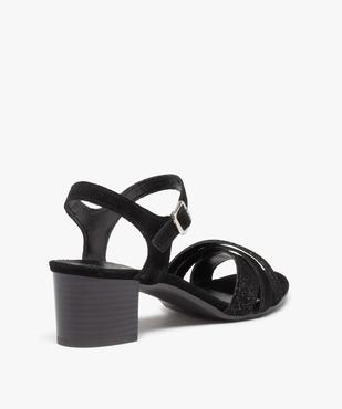 Sandales femme à talon dessus cuir retourné - Tanéo vue4 - TANEO - GEMO