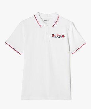 Polo à manches courtes avec motif Noël brodé garçon vue1 - GEMO (JUNIOR) - GEMO