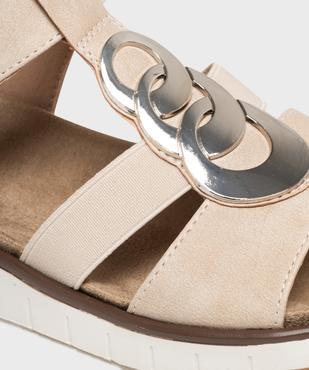 Sandales confort à talon compensé et scratch femme - G'flex vue6 - G'FLEX - GEMO