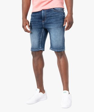 Bermuda homme en jean délavé vue1 - GEMO (HOMME) - GEMO