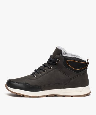 Baskets homme mid-cut unies avec intérieur fourré vue3 - GEMO (CASUAL) - GEMO
