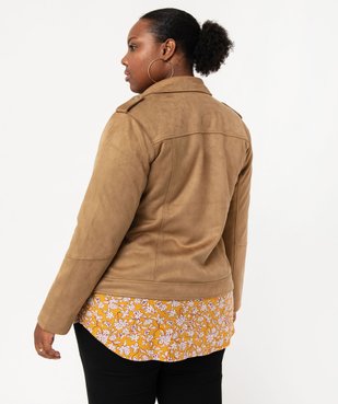 Blouson esprit biker en suédine femme grande taille vue3 - GEMO (G TAILLE) - GEMO