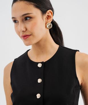 Gilet de costume sans manches à boutons dorés femme vue2 - GEMO(FEMME PAP) - GEMO