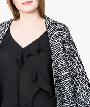 Gilet oversize style poncho à motifs vue2 - FOLLOW ME 2 - GEMO