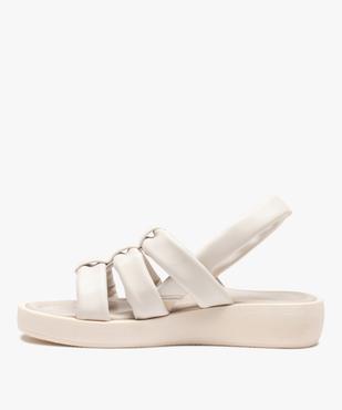 Sandales femme à semelle épaisse et brides matelassées vue3 - GEMO (CASUAL) - GEMO