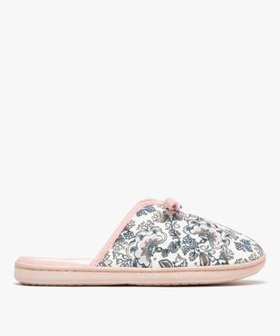 Chaussons mules en toile à motifs fleuris femme vue1 - GEMO 4G FEMME - GEMO