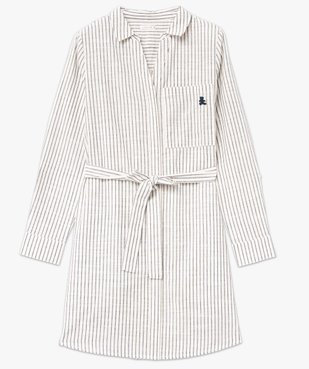 Robe chemise femme à manches longues rayée - LuluCastagnette vue4 - LULUCASTAGNETTE - GEMO