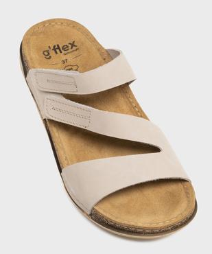 Sandales mules confort dessus cuir nubuck femme vue5 - G'FLEX - GEMO