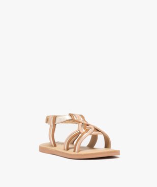 Sandales bébé fille en cuir à brides tressées effet métallisé - NA! vue2 - NA! - GEMO