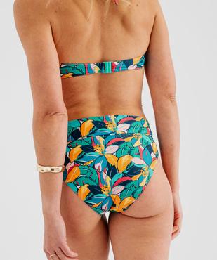 Bas de maillot de bain forme culotte taille haute à revers femme vue2 - GEMO (PLAGE) - GEMO