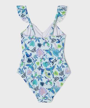 Maillot de bain 1 pièce fleuri à bretelles volantées fille vue3 - GEMO (ENFANT) - GEMO